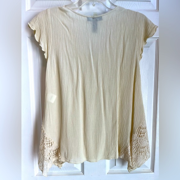 Swing ivory top with crochet inserts size XS, Style & Co. - Picture 6 of 14